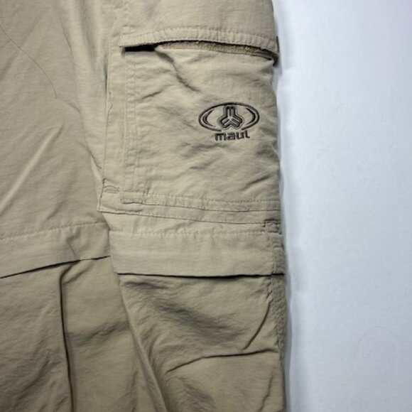 Men's Y2K Retro Maul Toggle Zip Away Cargo Khaki Shorts Lightweight Pants Sz 38 - Picture 5 of 8